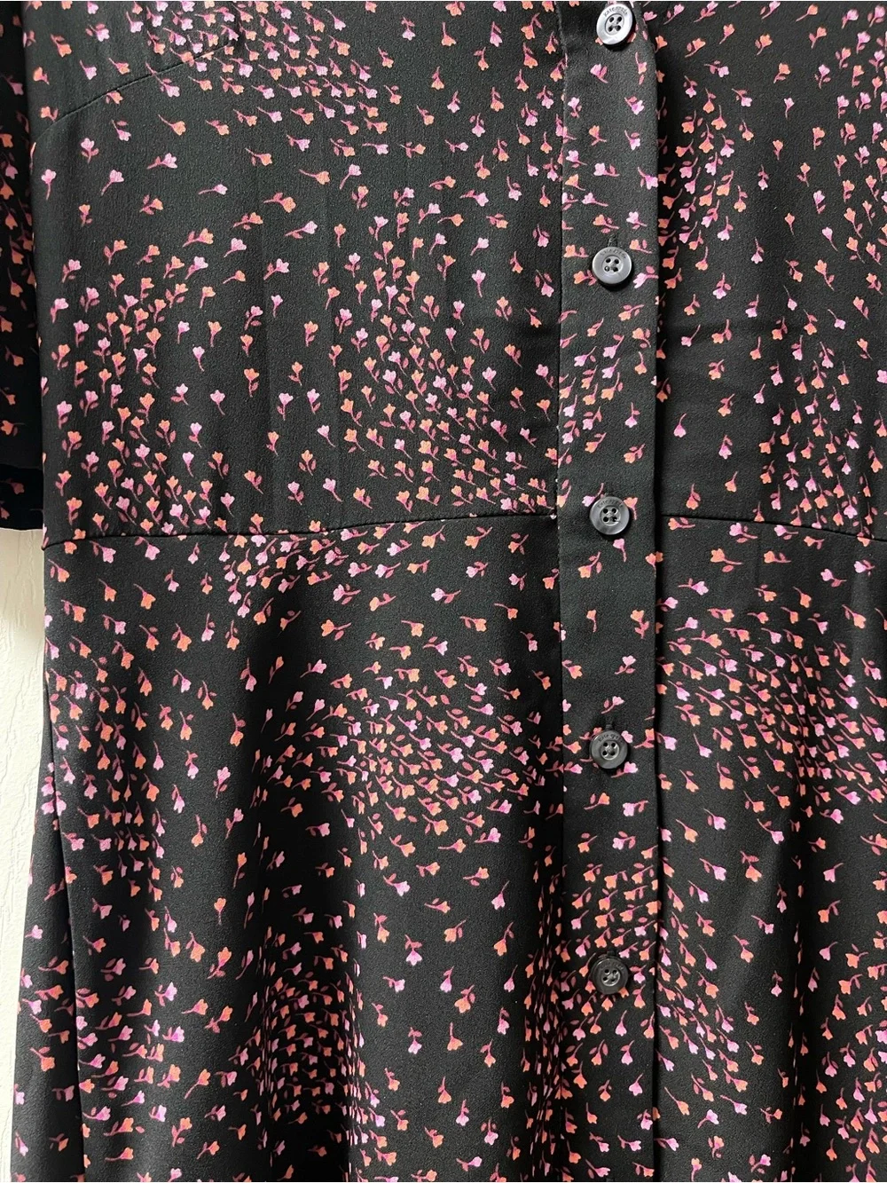 kate spade Black Midi Dress with Pink Dot Print